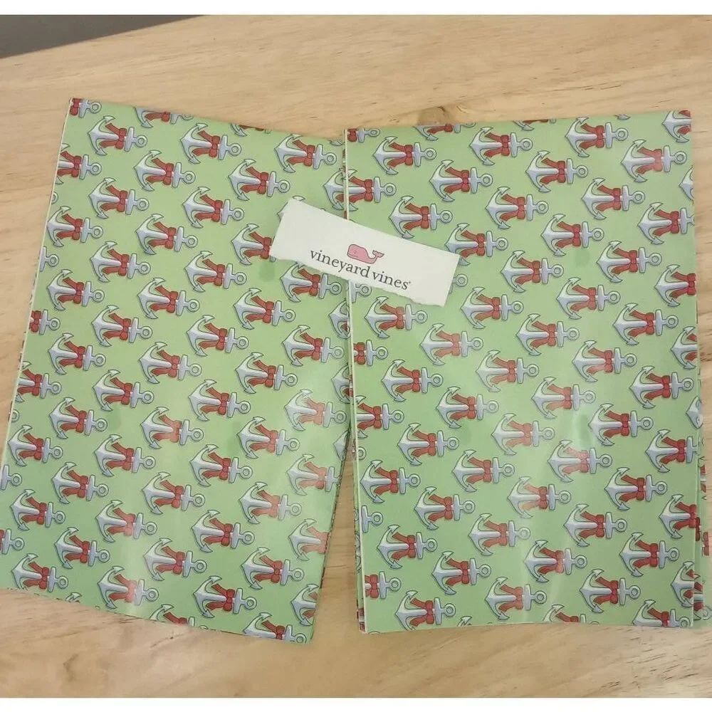 Vineyard Vines brand wrapping paper two 17-in x 17-in sheets